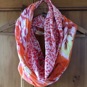 Orange tropical-print infinity scarf